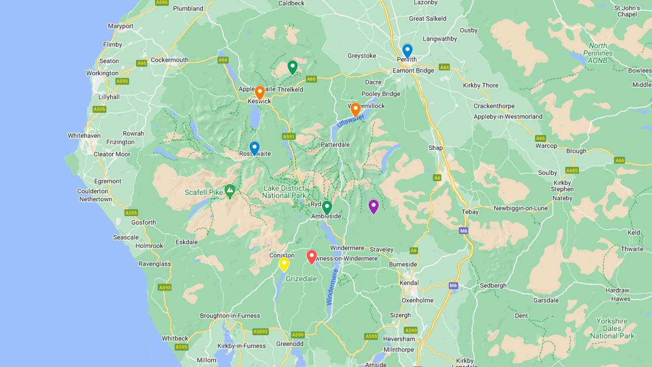 Lake District MTB on Google maps
