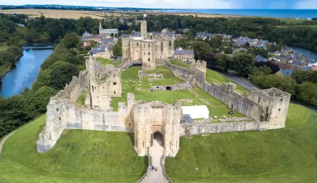 Warkworth castle The Coast and Castles Cycle Route